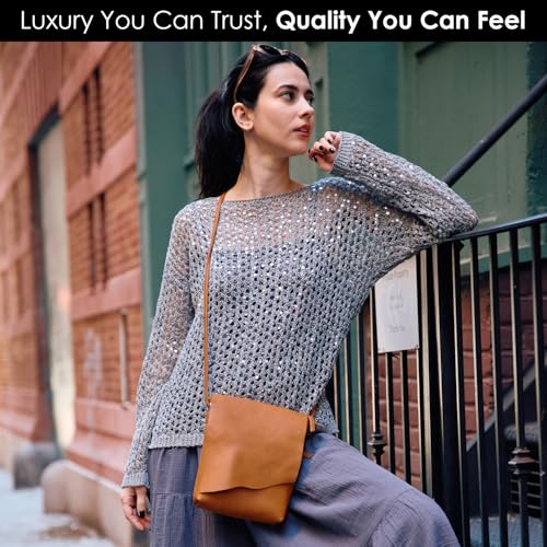 Image of ili New York Leather Mini Sac Crossbody - Genuine Leather Crossbody Bags for Women with RFID Blocking, Adjustable Strap