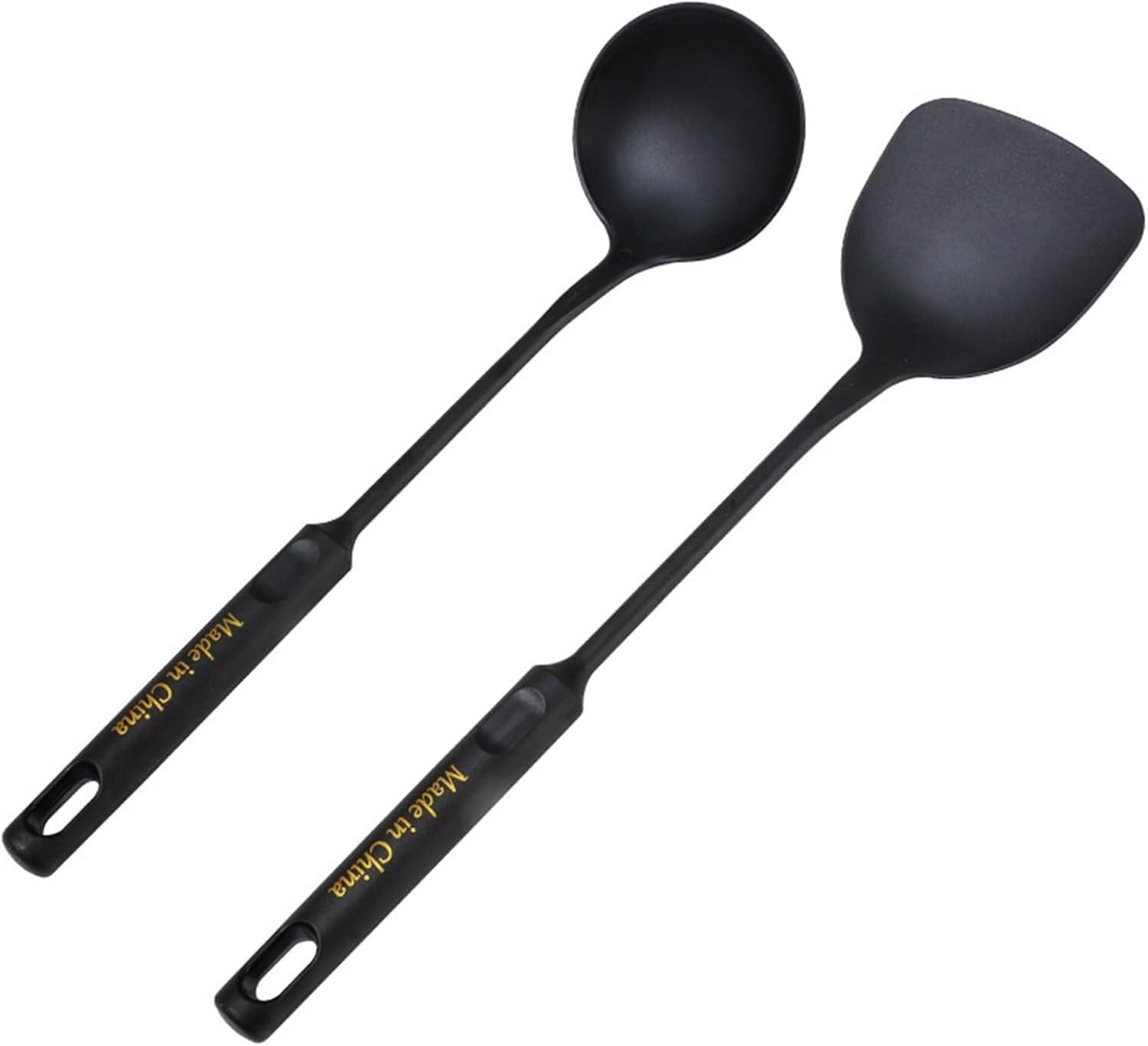 Utensilios de Cocina, Juego de cucharas for Sopa, cucharón de plástico, Color Negro, for Servir Sopa, Utensilios fáciles de Limpiar.