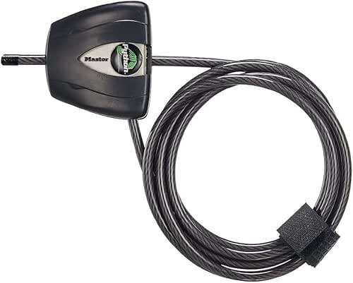 Master Lock Black Python Bike Lock with Key, Adjustable Metal