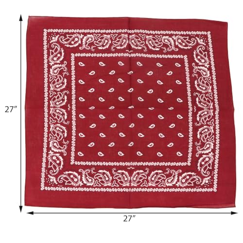Image of Motique Accessories Extra Large Paisley Bandana 27x27 Inch