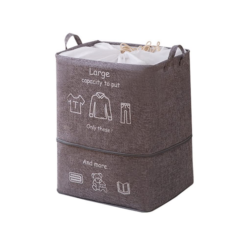 ETRGFTHU Clothing Storage Bag Household Foldable Laundry Basket Large Capacity Design Wardrobe Sundries Organizer Bag Environmentally Friendly and Tasteless(Grey)