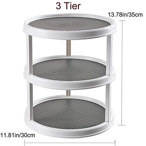 12 Inch Diameter Turnable Lazy Susan Spice Rack Organizer For Large Cabinet, Kitchen Dining Table Refrigerator Bathroom Organization (Gray) #TOP4