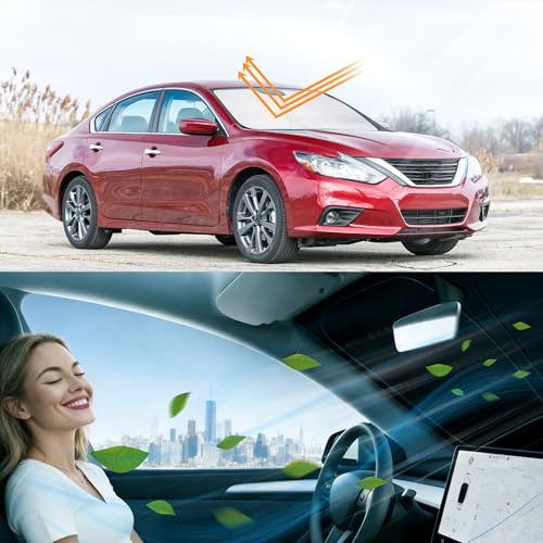 Image of Windshield Sun Shade for 2013-2018 Altima Sedan | Foldable, Full covered for windshield, Block UV Rays, Heat Reduction, Easy to install, Keeps Car Cooler