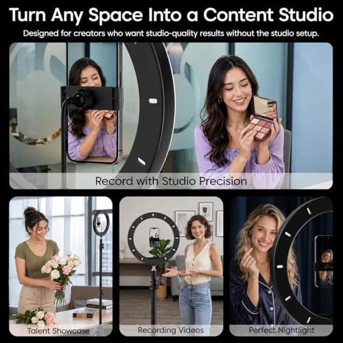 Image of Sounce 14 Inch 15W Professional LED Ring Light | Extra Bright Dimmable Lighting | 2 Colour Modes | Compatible with iPhone & Android | for Photo Shoot, Video Shoot, Live Stream & Makeup