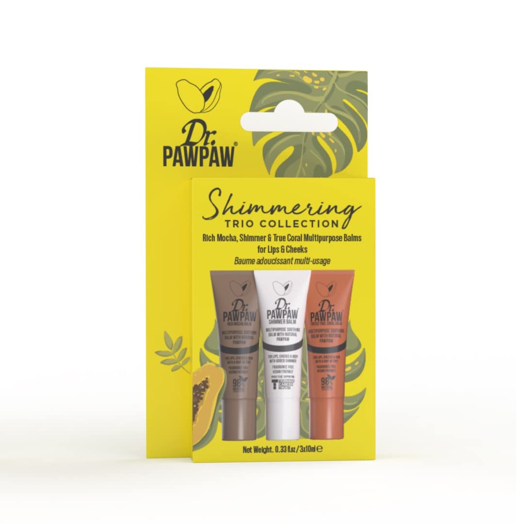 Dr.PAWPAW Shimmering Trio Gift Set: Shimmer, True Coral, Rich Mocha