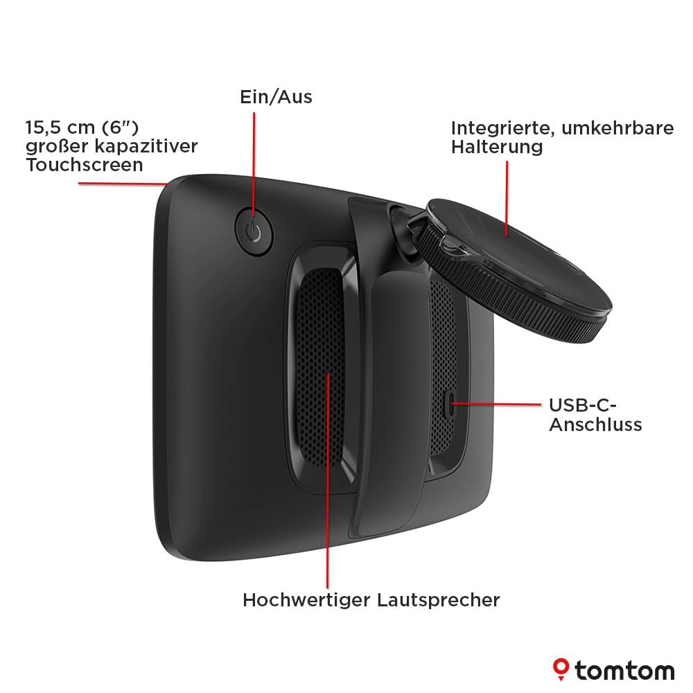 TomTom Pkw-Navi GO Advanced (6 Zoll, Stauvermeidung Dank TomTom Traffic, Weltkarten-Updates inklusive, Updates über Wi-Fi, dynamischer Fahrspurassistent, integrierte, umkehrbare Halterung)