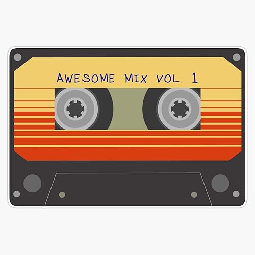 Awesome Mix Vol. 1 Cassette (K7) - Adhesivo de vinilo impermeable para coche, laptop, pared, ventana, 5 pulgadas