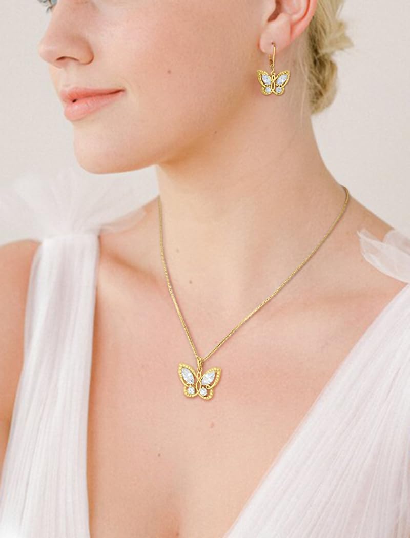 STARCHENIE Butterfly Pendant Necklace for Women 925 Sterling Silver Birthstone Butterfly Jewelry Gifts - Image 2