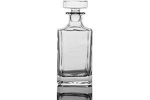 Elegante botella de whisky cuadrada de 26 oz con tapón de cristal