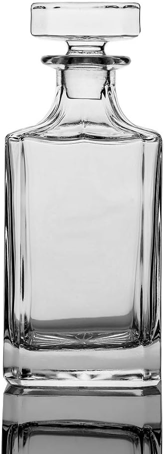 Square 25oz Whiskey Decanter with Glass Stopper