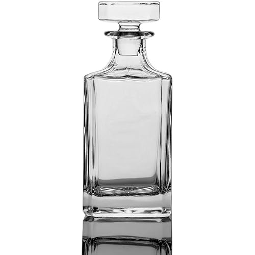 Square 26oz Whiskey Decanter with Glass Stopper