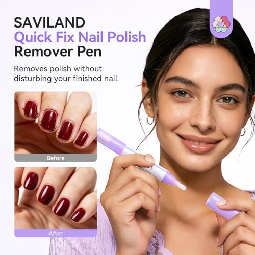Image of SAVILAND Ultra-Precise Nail Polish Remover Pen 3 PCS Refillable 9 Tips