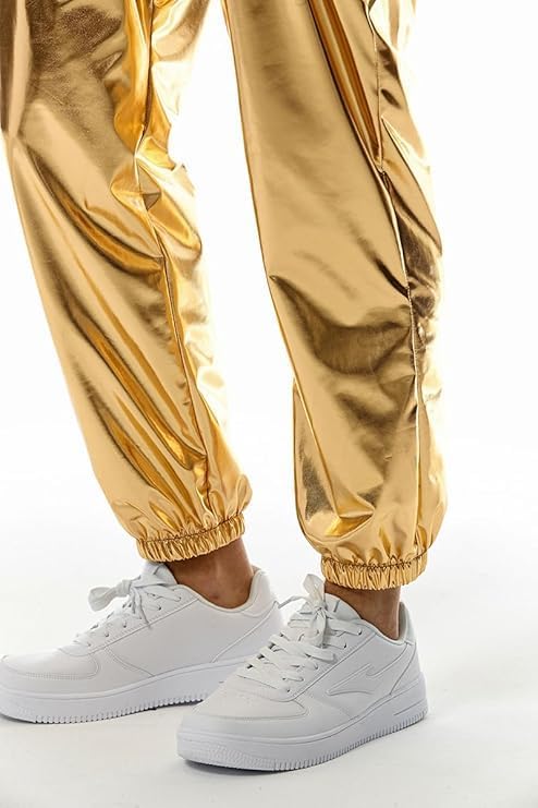Colorful House Men's Disco Pants 70's & 80's Dance Floor Rave Party Trousers Shiny Vintage Cosplay Trousers - Image 6