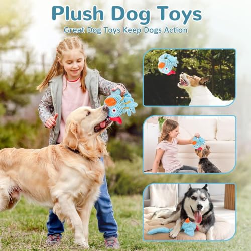 Image of Fuufome Squeaky Dog Toys for Medium and Small Dogs-Interactive Tug of War Toy for Puppy Teething,Great Plush Dog Toy for Dogs to Keep Them Busy