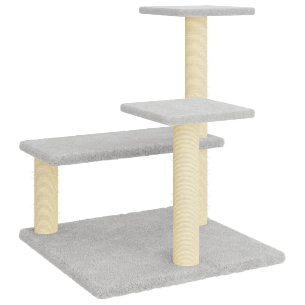 Rascador para Gatos con Postes de sisal Gris Claro 61 cm, ZEYUAN Rascador Gato, Arbol Rascador para Gatos, Gatos Accesorios, Torre Gatos, Arranhador para Gatos, Casa para Gatos