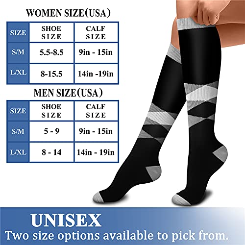 Charmking Compression Socks For Women & Men (8 Pairs) 15-20 Mmhg Graduated Copper Support Socks Are Best For Pregnant, Nurses - Boost Performance, Circulation, Knee High & Wide Calf (L/Xl, Multi 18) #TOP6