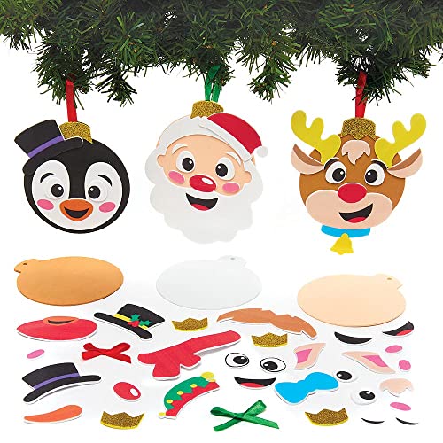 Baker Ross FX383 Weihnachten Moosgummi Dekoration Bastelset-8er Pack, Weihnachtsdekoration für Kinder zum Basteln, Baumschmuck Bastelsets