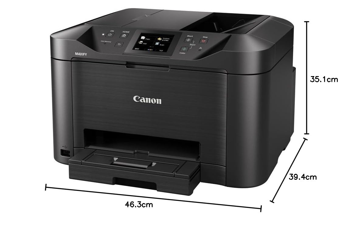 Canon Maxif MB5150 Stampante Multifunzione Inkjet, 24 ipm in Bianco e Nero, 15.5 ipm a Colori, 600 x 1200 dpi, Nero/Antracite