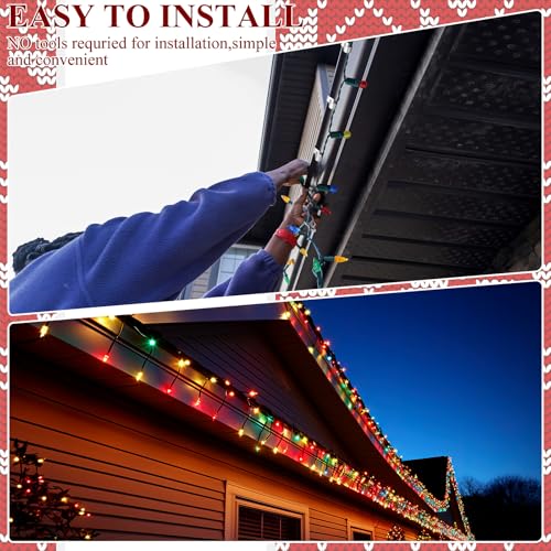 MorningRo 50 Pcs Gutter Clips for Hanging Outdoor Lights Christmas Light Metal Gutter Hooks S Clips Weatherproof Reusable Shingles Roof Hanger for Summer Camping Party Outdoor Weddings - Image 5