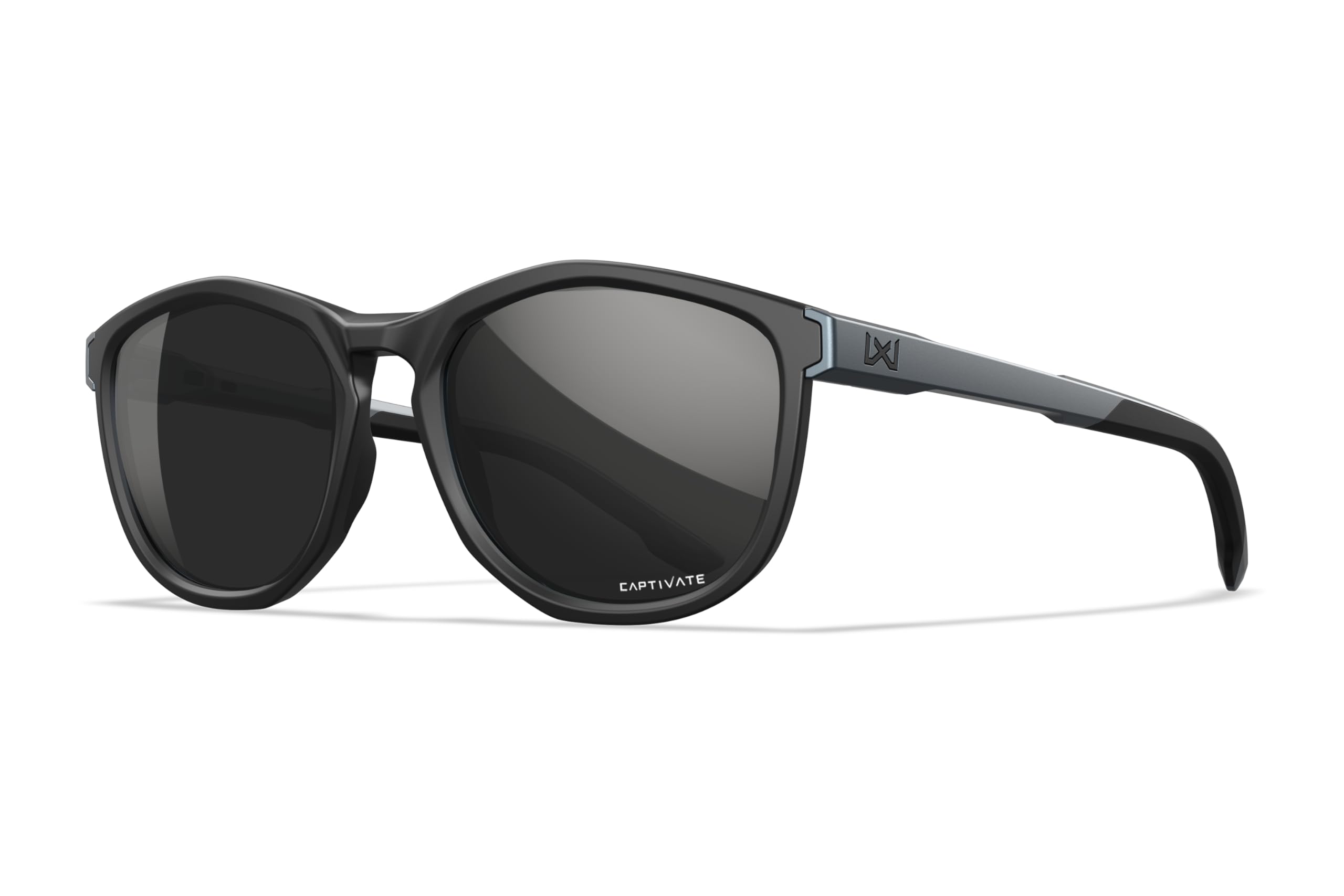 Wiley X WX Bravo - Gafas de sol de seguridad para hombres y mujeres, inastillables, protección UV, Captivate (marco negro con lentes de espejo negro CAPTIVATE™)