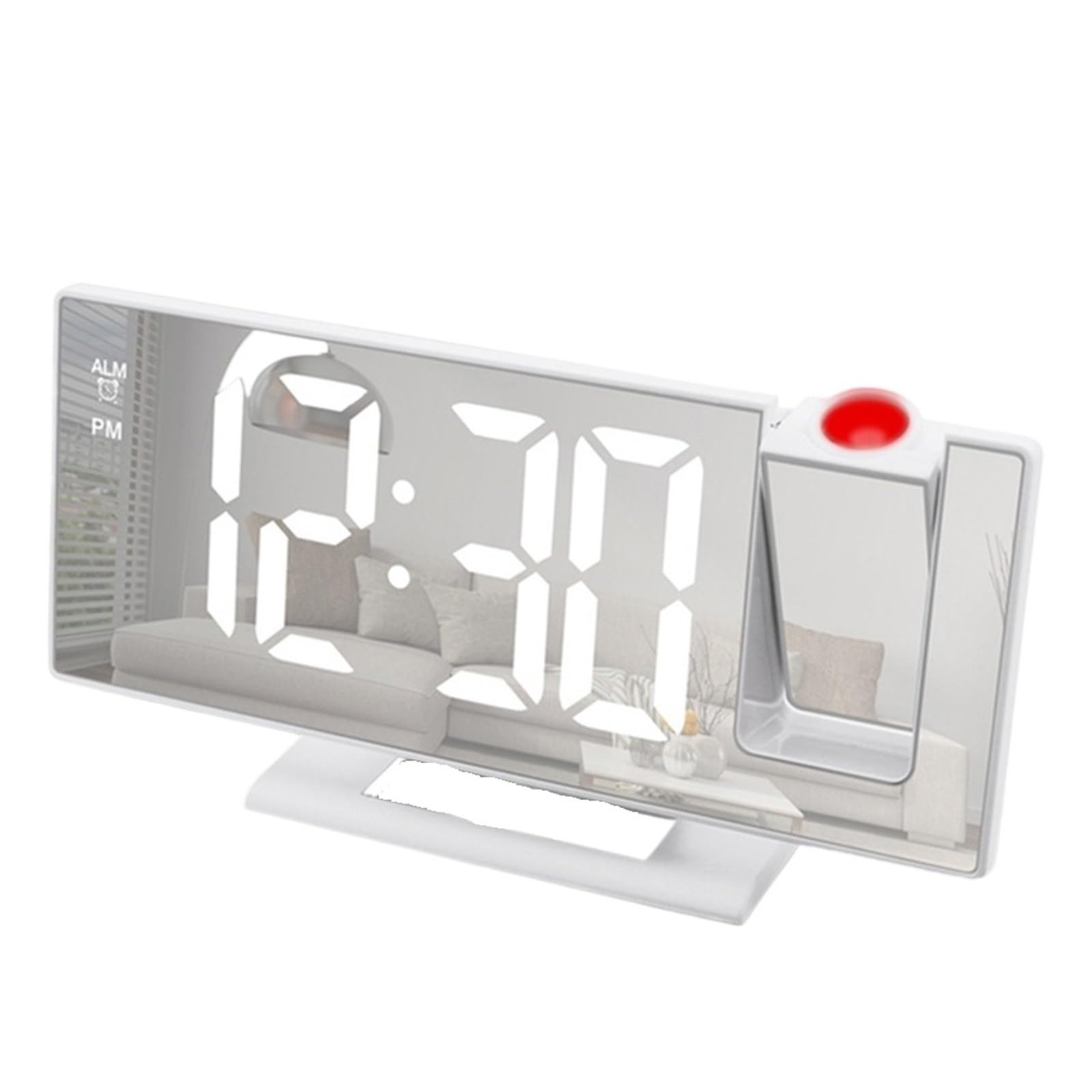 Reloj despertador digital LED contra la fatiga ocular con proyector ajustable de 180 grados