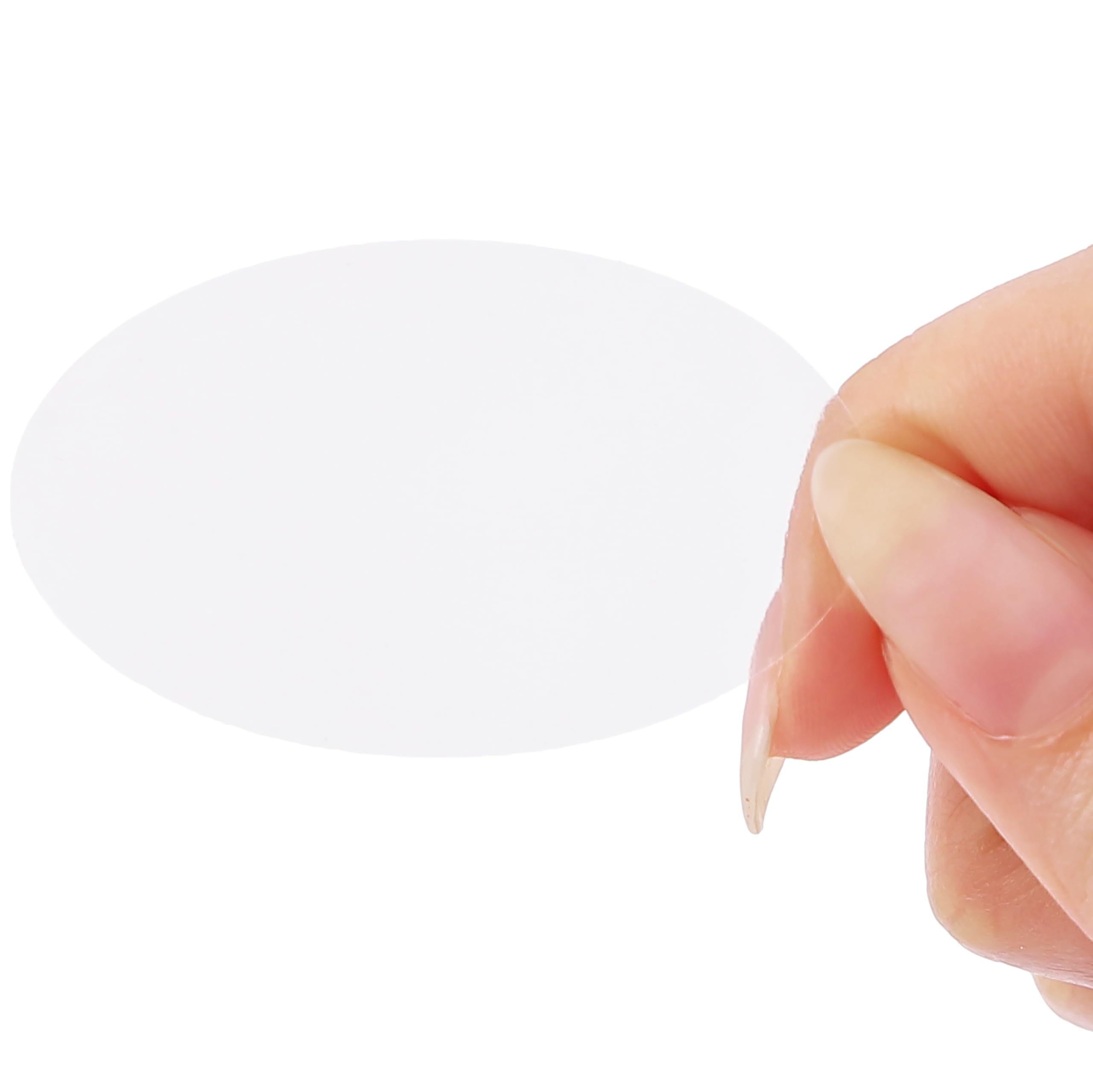 HMBIRD 封印シール 封かんシール 5×3cm 楕円 丸 透明 強力粘着 業務用 (500枚)