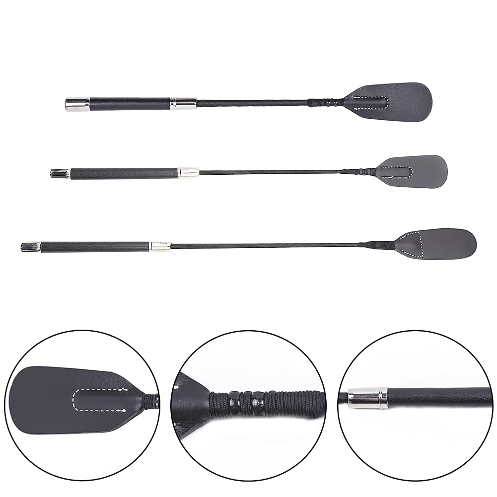 TGUS Látigos ecuestres para caballo, cuero sintético, ligero con mango antideslizante para entrenamiento de equitación cosplay (tamaño: 45 cm)