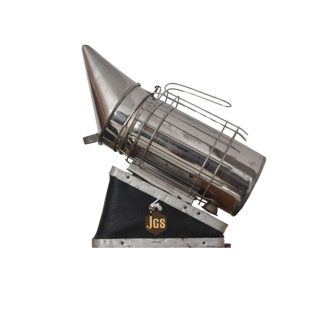 JGS Stainless Steel with Heat Shield Protection Honey Bee Smoker | Essential Tool for Beekeepers | Helps Protect Beekeeper from Stings - Image 4 thumbnail