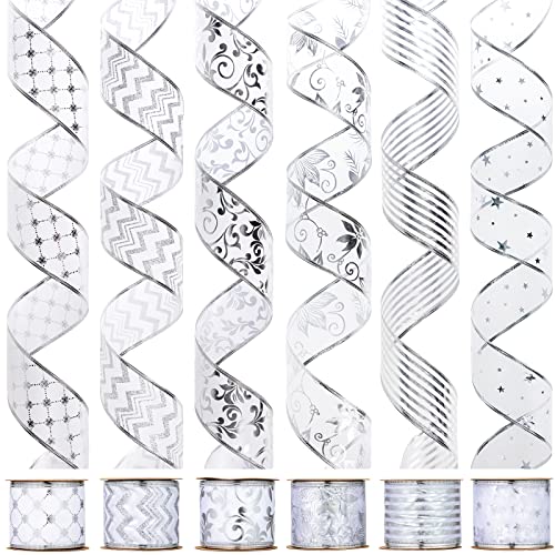 hogardeck Weihnachtsband mit Draht, 6 Rollen Cover