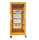 koxuyim Industrial Cage Cabinet Single Door Vertical Storage & Horizontal Storage, Propane Tank Cylinder Cage, 8 & 9 Cylinder Capacity, Cylinder Cabinet with Yellow Powder Coat Finish