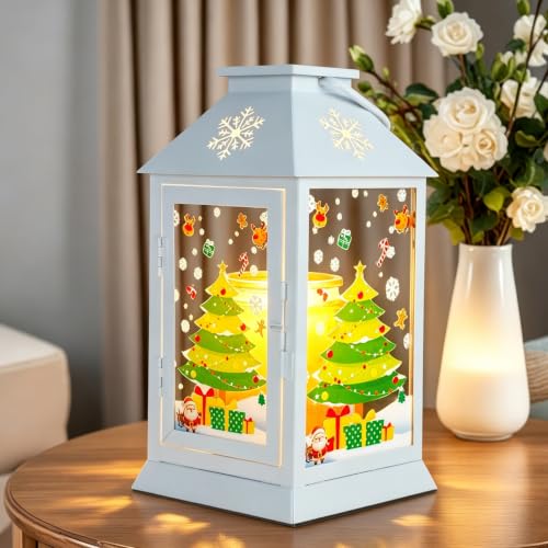 Electric Candle Lamp Warmer with Timer Dimmable Compatible with 3 Wick Candles/Large Candel Jar Lantern Farmhouse Style White