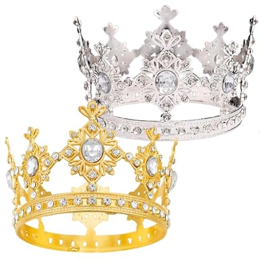 Decoración para tartas de corona,2PCS Crown Cake Gold,mini corona para tartas,Decoración Para Tartas Para Cumpleaños Novia Boda Realeza Temática Decoración Fiestas | Ya disponible en tu tienda friki favorita! En mundofriki.es!