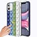 Onecover Fidget Toys Funda para iPhone 11[1 Pack Protector Pantalla ] ，Sensory Push Pop Bubble Ansiedad Estrés Juguetes Silicona Funda Móvil Antiestrés Color Arcoíris