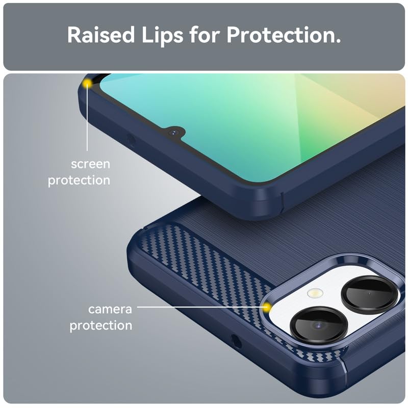Image of Hybrid Carbon Fiber Back Case for Samsung Galaxy A06 (Blue)