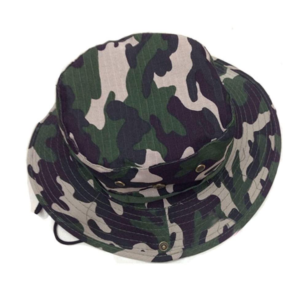 JMP Camo Boonie Bucket Hat,Camouflage Cotton Fishing Sun Hat Outdoor Hunting Hat for Child Men and Women (Black Camo)-image-15