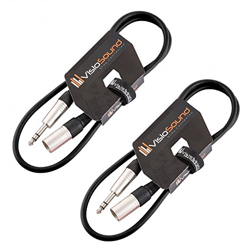 2 x Cavo XLR Maschio a Jack 6.35mm TRS Stereo/Cavo...