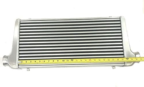 Miniatura 7 de Tubo de aluminio universal y aleta de montaje frontal Turbo Intercooler Tamaño total 31" x 13" x 3"Tamaño del núcleo 23" x 10.5" x2.5"