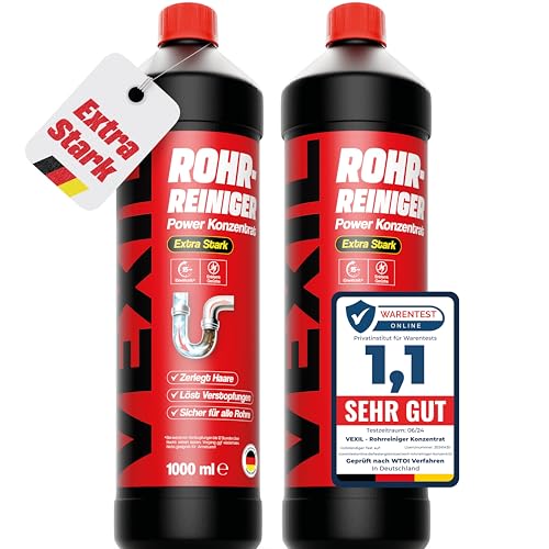 VEXIL Rohrreiniger - Profi Abflussreiniger EXTRA STARK für...