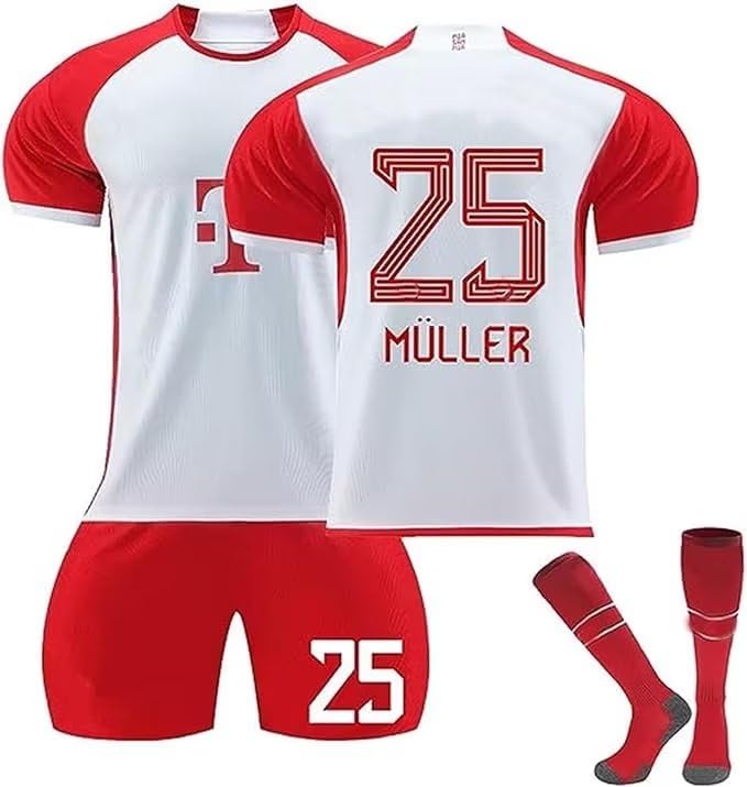 MouniubullKids Bayern 23/24 Home and Away Sports Jersey for Kids and Adults, Fan Item, Boys Football Training T-Shirt, Shorts and Socks Bavaria Uniform Set