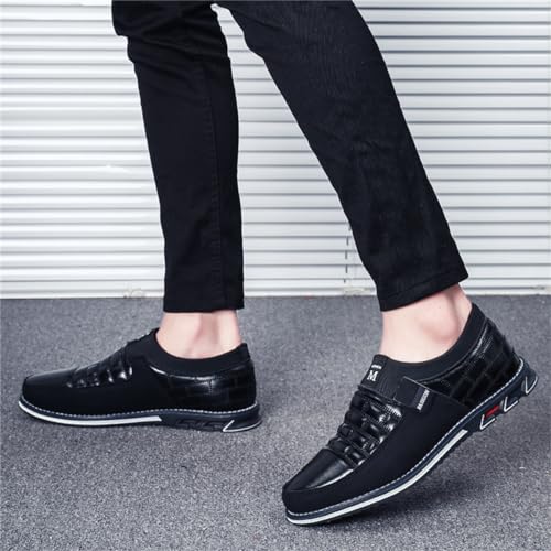 Image of Mens Business Casual Loafers Shoes for Male Lace-up Stylish Work Office Working Oxfords