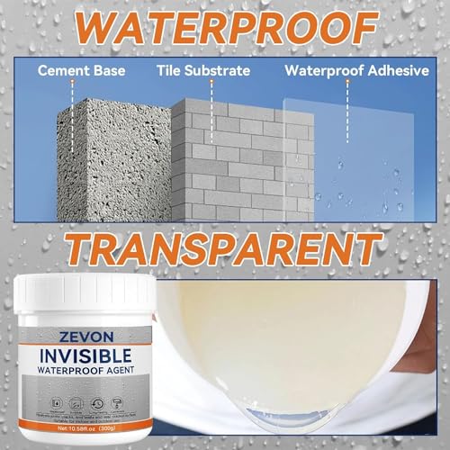 Image of ZEVON 300G Waterproof Glue for Roof Leakage - Roof Water Leakage Solution, Crack Seal Agent - Strong, Transparent Waterproof Sealant and Adhesive for Pipe Wall Tiles With Brush, (PACK OF 1 * 300G)