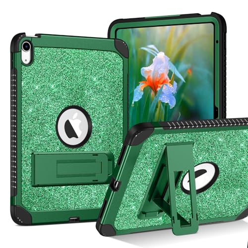 Coque iPad 10,9" antichoc 3 couches robuste avec béquille verte