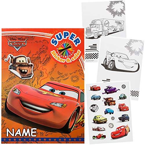 großes XL Malbuch/Malblock - A4 - Disney Cars - Auto - Lightning McQueen - mit vielen Sticker & Aufkleber - 16 Seiten… – Bild 4