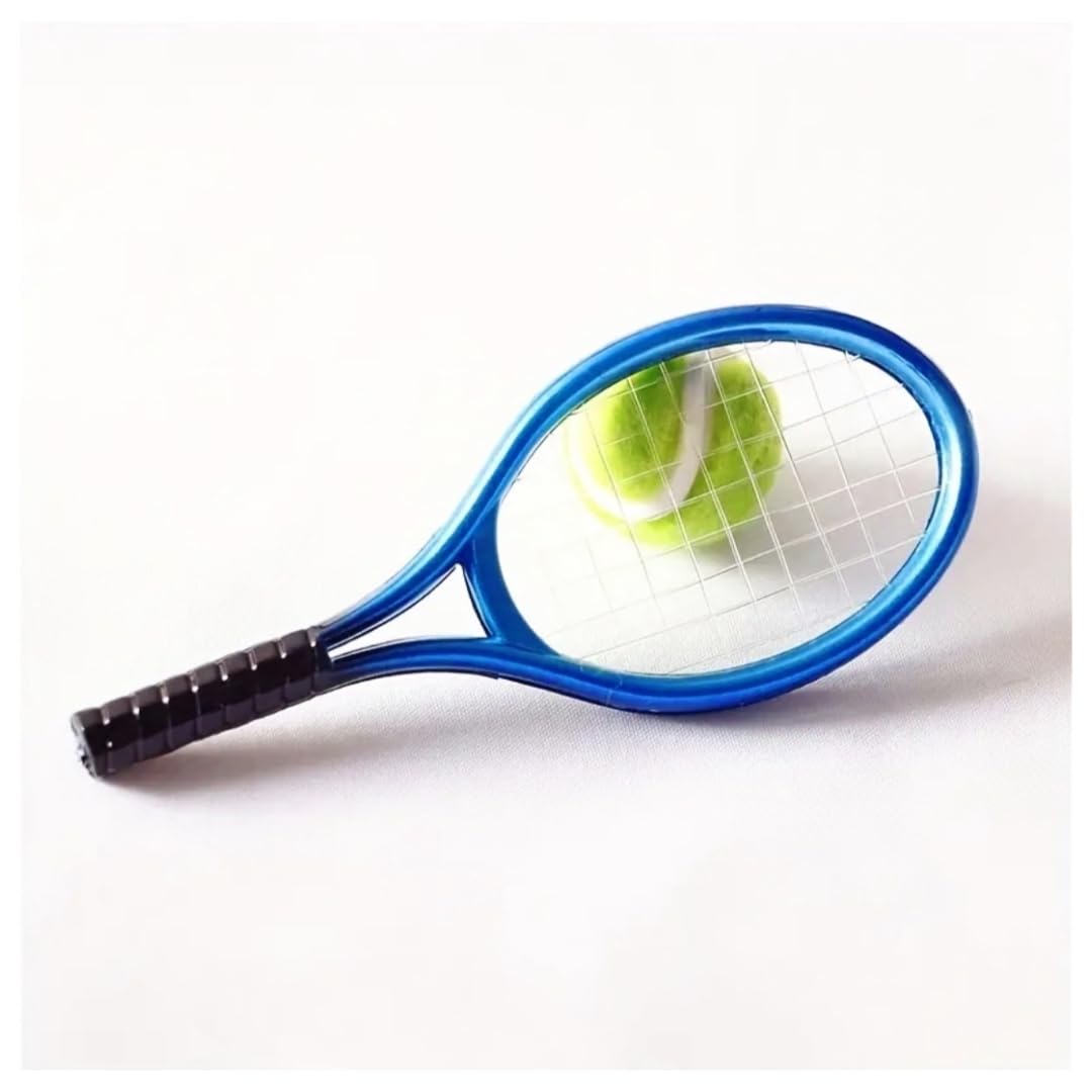 Miniature Tennis Racket and Balls Set, Dollhouse Accessories (Without Bag)-image-25