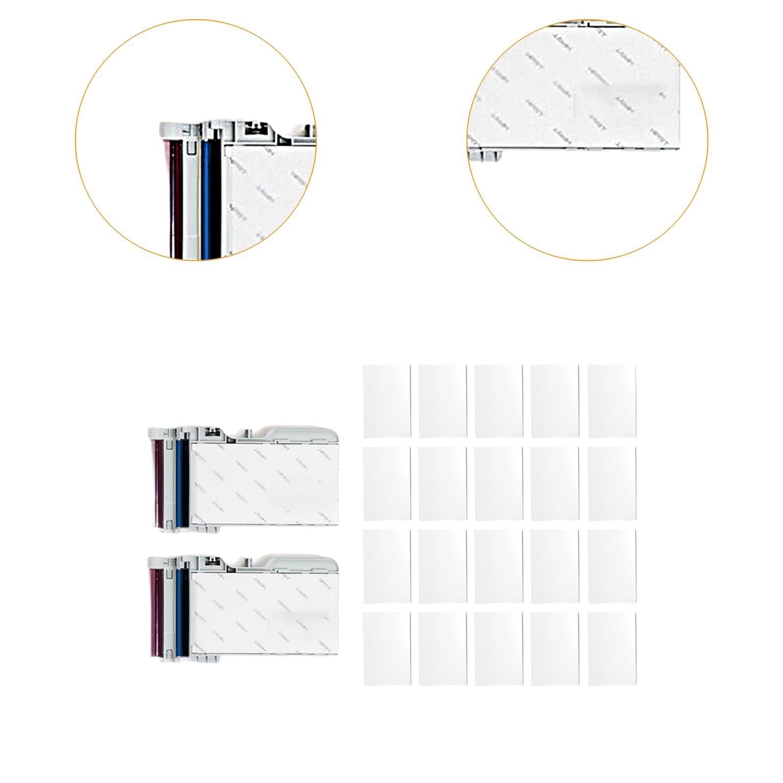 Qianly 20 Piezas Papel Fotográfico CP2100 Espalda Pegajosa Papel para Sublimación Instantánea Cartucho de Papel Protección Antihumedad Papel PP Adecuado, 20 Hojas