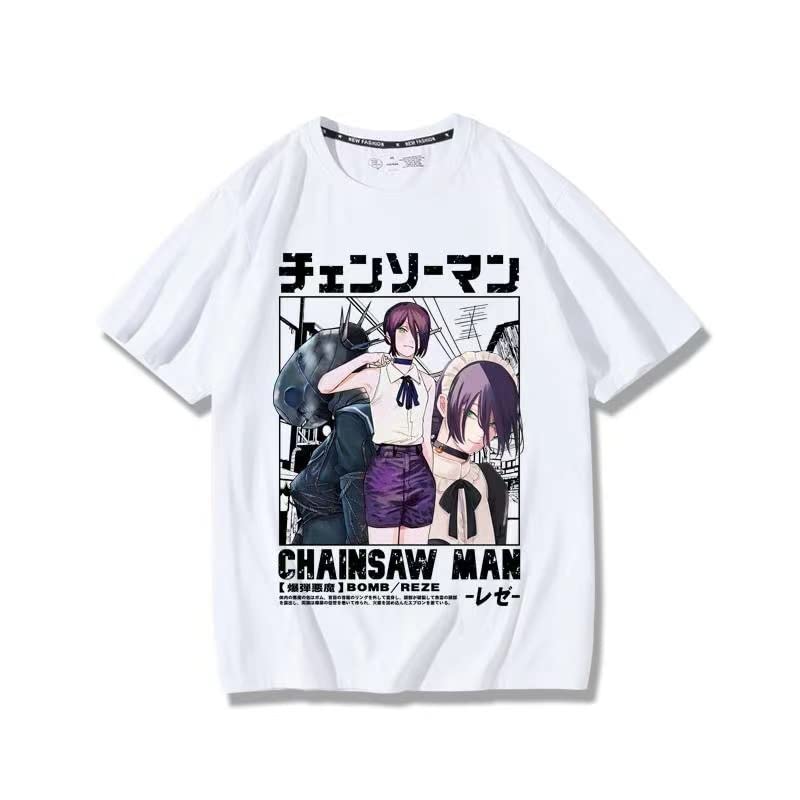 チェンソーマン レゼ デンジ アニメ Tシャツ XLサイズ white