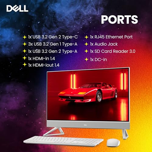 Image of Dell 27 All-in-One Desktop Computer, 27 inch FHD Touchscreen, Inte Core 7 150U(>i7-14700, 5.40 GHz), GeForce MX570A Graphics, 5MP IR Webcam, Keyboard & Mouse, Windows 11 Home, White(16GB RAM | 1TB SSD)