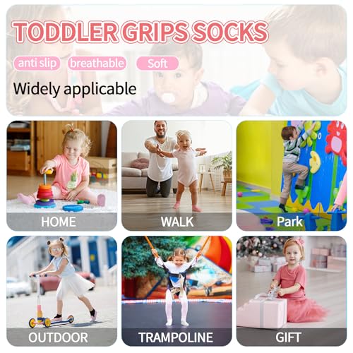 ELUTONG Toddler Grip Socks for Boys Girls Non Slip Ankle Grippy Socks for Baby Infant Kids Aged 1-7T2