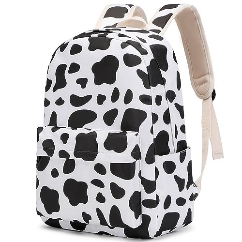 Sugaroom Cow Print School Backpack for Girls Backpack with Lunch Box Teen Kids Backpack School Bags Middle Preschool Primary Elementary Bookbags Set3