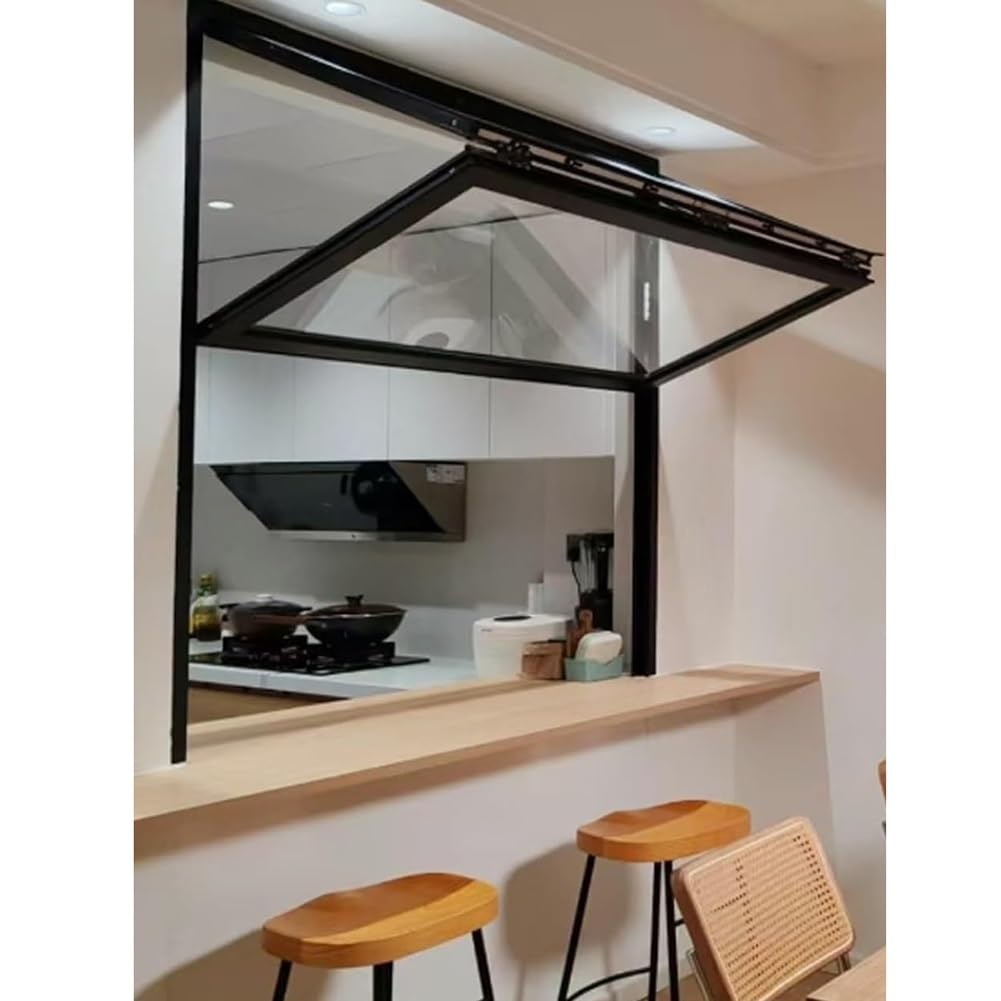 Ventana Plegable para Puestos de Comida con Servicio Deslizante, Ideal para Food Trucks y Bares al Aire Libre.